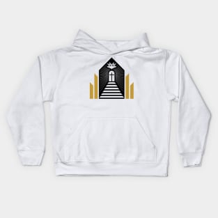 Christian illustration. Christian church, steps leading to the cross. Kids Hoodie